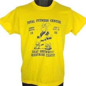 Equestrian Center T Shirt Vintage 80s 1986 Katy Texas Horse 50/50 Made In USA